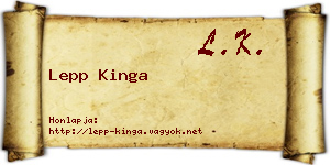 Lepp Kinga névjegykártya